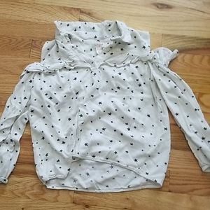 Cat and Jack Top Long Sleeve Stars Cold Shoulder